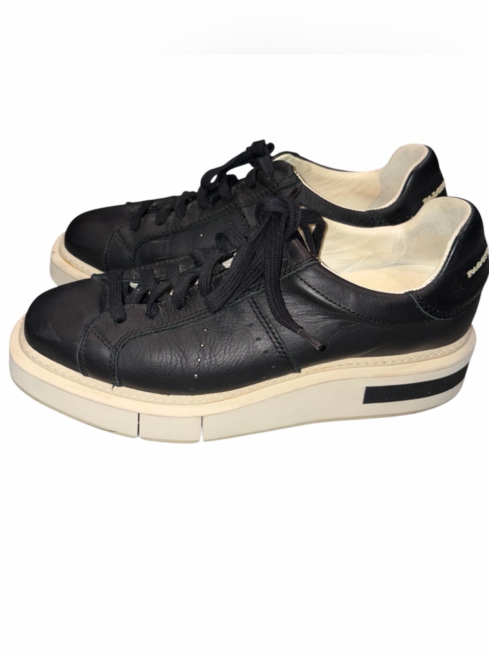 Paloma Barcelo Chunky Black Leather Agen Platform Sneakers size 40  9.5